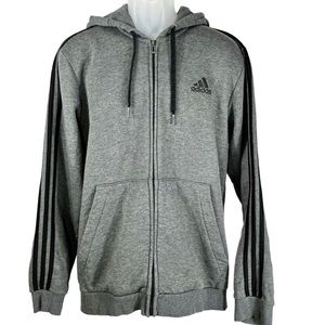 Adidas Gray & Black Zip Hooded Jacket‎ Men’s Large